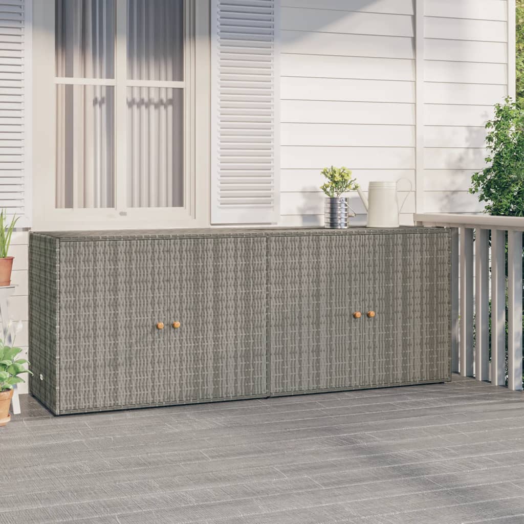 Tuinkast 198x55,5x80 cm poly rattan grijs is nu te koop bij PeponiXL, paradijselijk wonen!