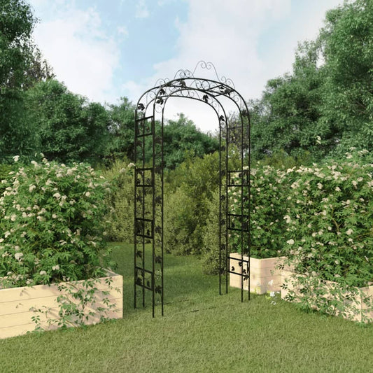 Tuinboog 116x45x240 cm staal zwart is nu te koop bij PeponiXL, paradijselijk wonen!