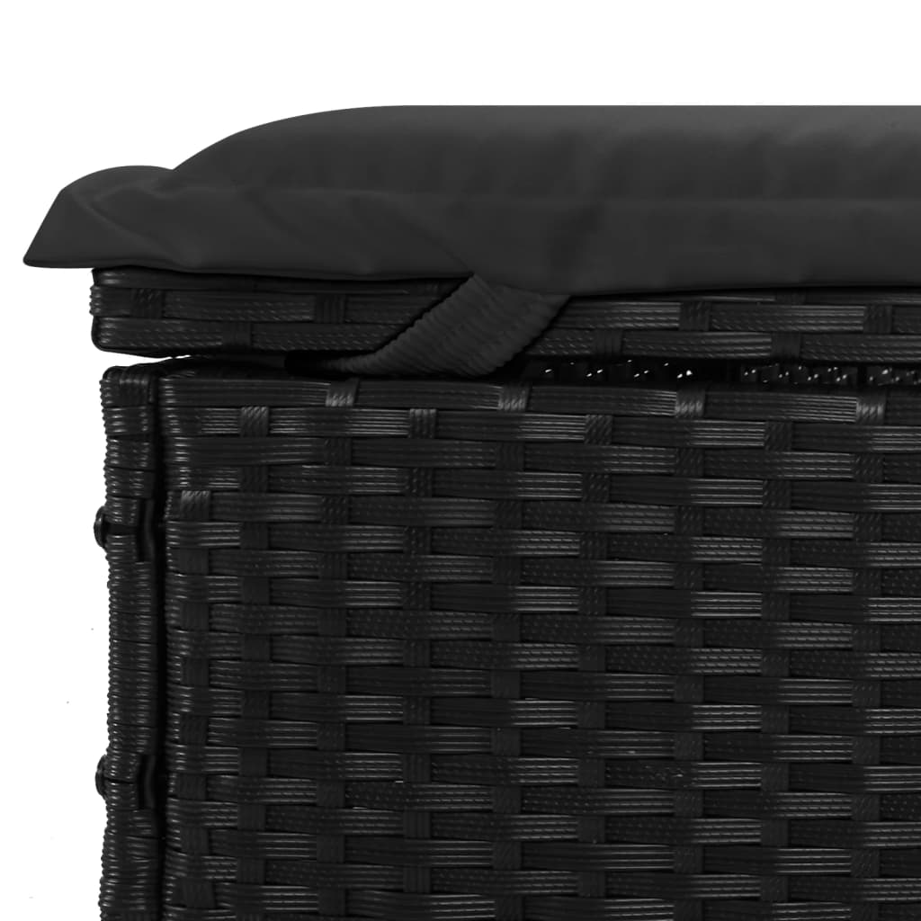 Ligbed met inklapbaar dak 213x63x97 cm poly rattan zwart is nu te koop bij PeponiXL, paradijselijk wonen!