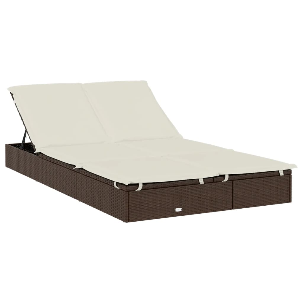 Ligbed 2-persoons met rond dak 211x112x140 cm poly rattan bruin is nu te koop bij PeponiXL, paradijselijk wonen!