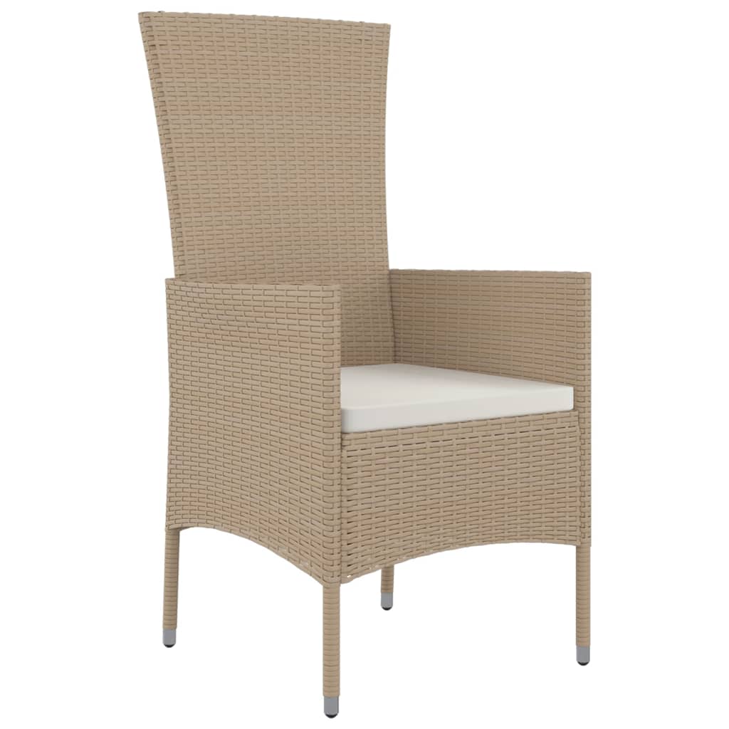 Tuinstoelen 4 st met kussens poly rattan beige is nu te koop bij PeponiXL, paradijselijk wonen!