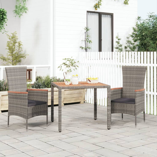 Tuintafel met houten blad poly ratten en acaciahout grijs is nu te koop bij PeponiXL, paradijselijk wonen!