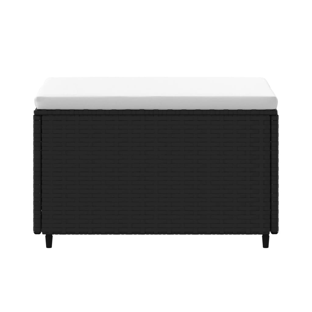 Voetensteunen 2 st met kussen poly rattan zwart is nu te koop bij PeponiXL, paradijselijk wonen!