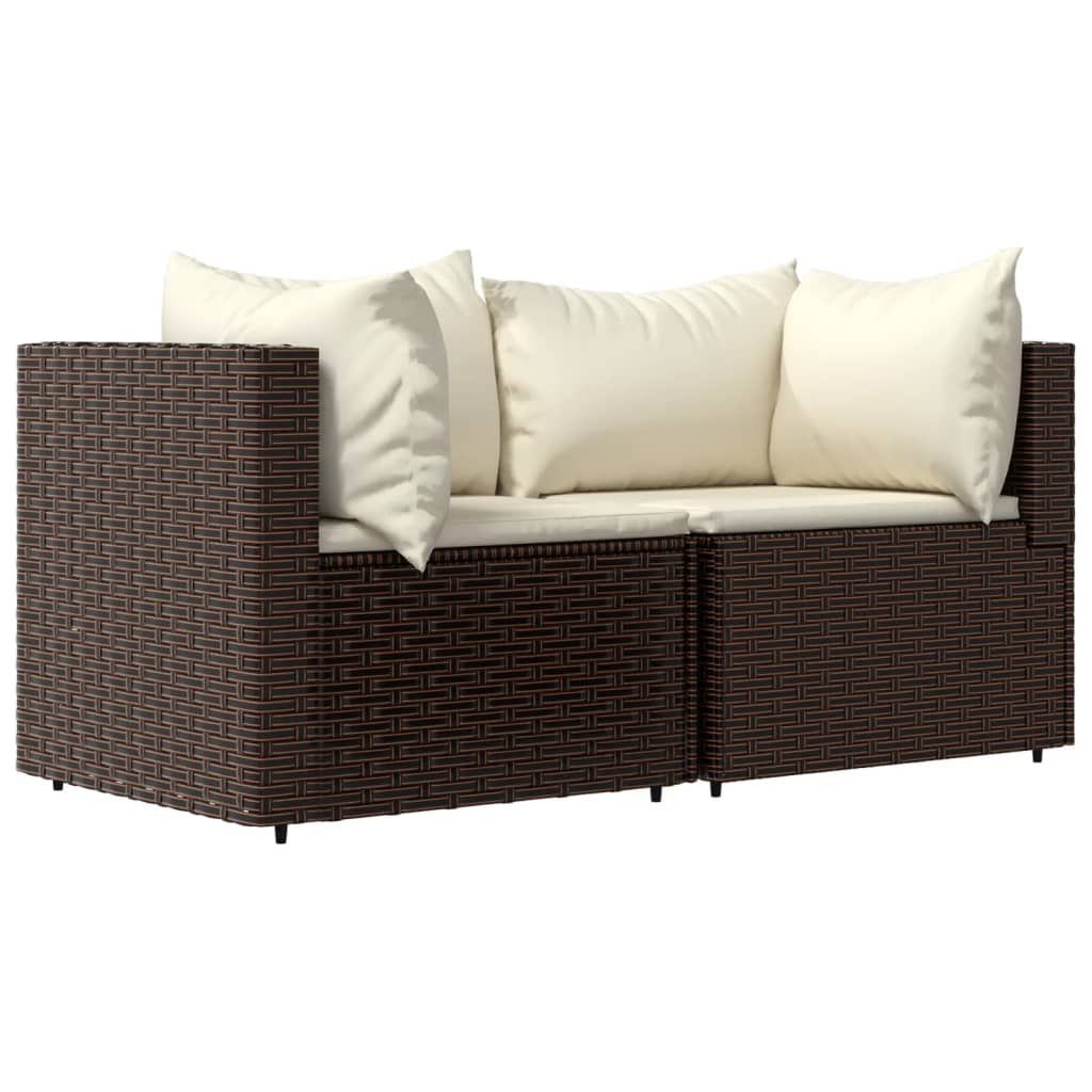 3-delige Loungeset met kussens poly rattan bruin is nu te koop bij PeponiXL, paradijselijk wonen!