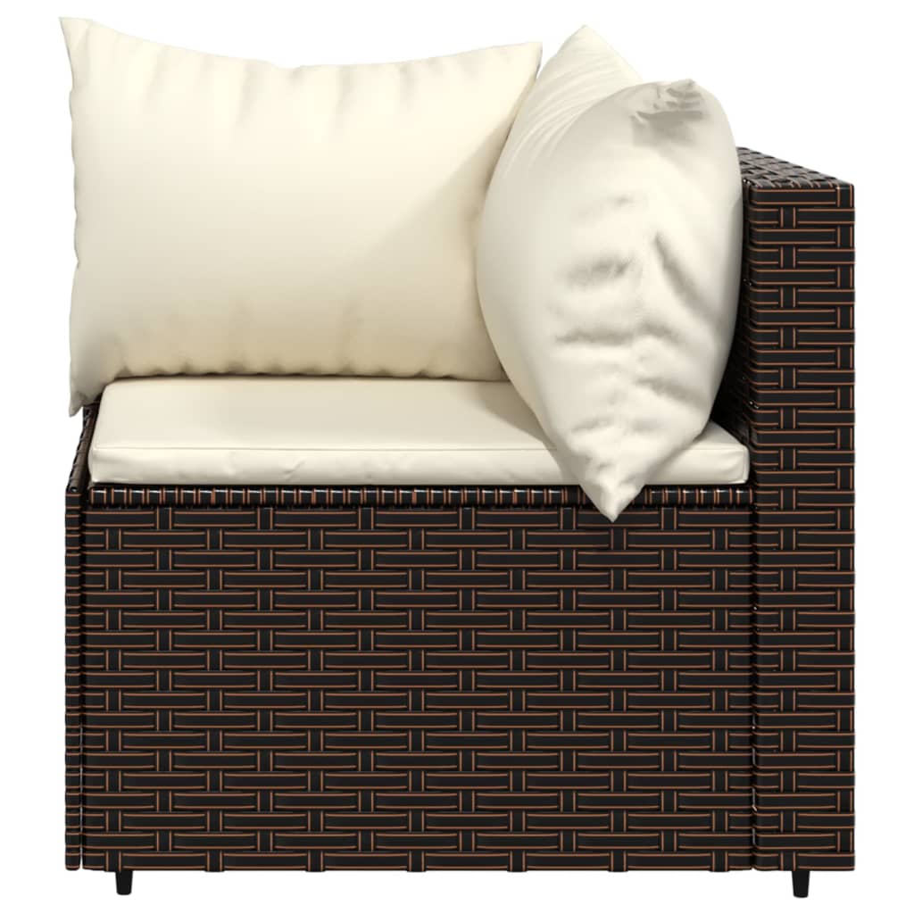 3-delige Loungeset met kussens poly rattan bruin is nu te koop bij PeponiXL, paradijselijk wonen!