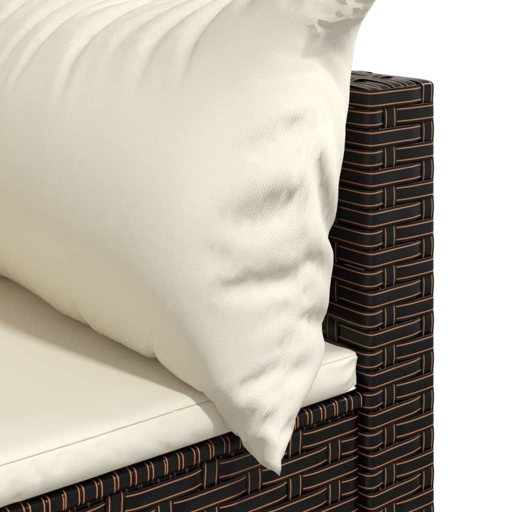 3-delige Loungeset met kussens poly rattan bruin is nu te koop bij PeponiXL, paradijselijk wonen!