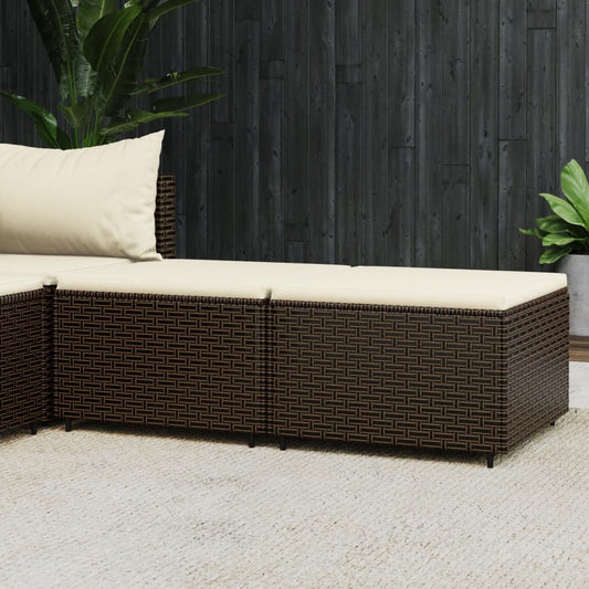 Voetensteunen 2 st met kussens poly rattan bruin is nu te koop bij PeponiXL, paradijselijk wonen!