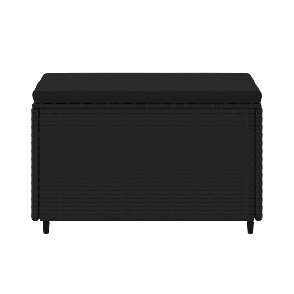 Voetensteunen 2 st met kussens poly rattan zwart is nu te koop bij PeponiXL, paradijselijk wonen!