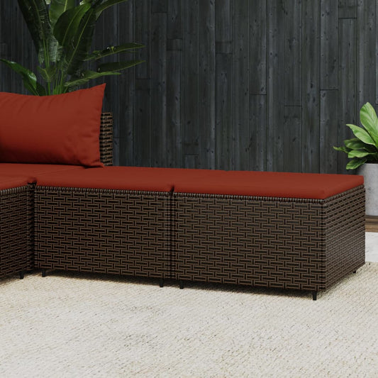 Voetensteunen 2 st met kussens poly rattan bruin is nu te koop bij PeponiXL, paradijselijk wonen!