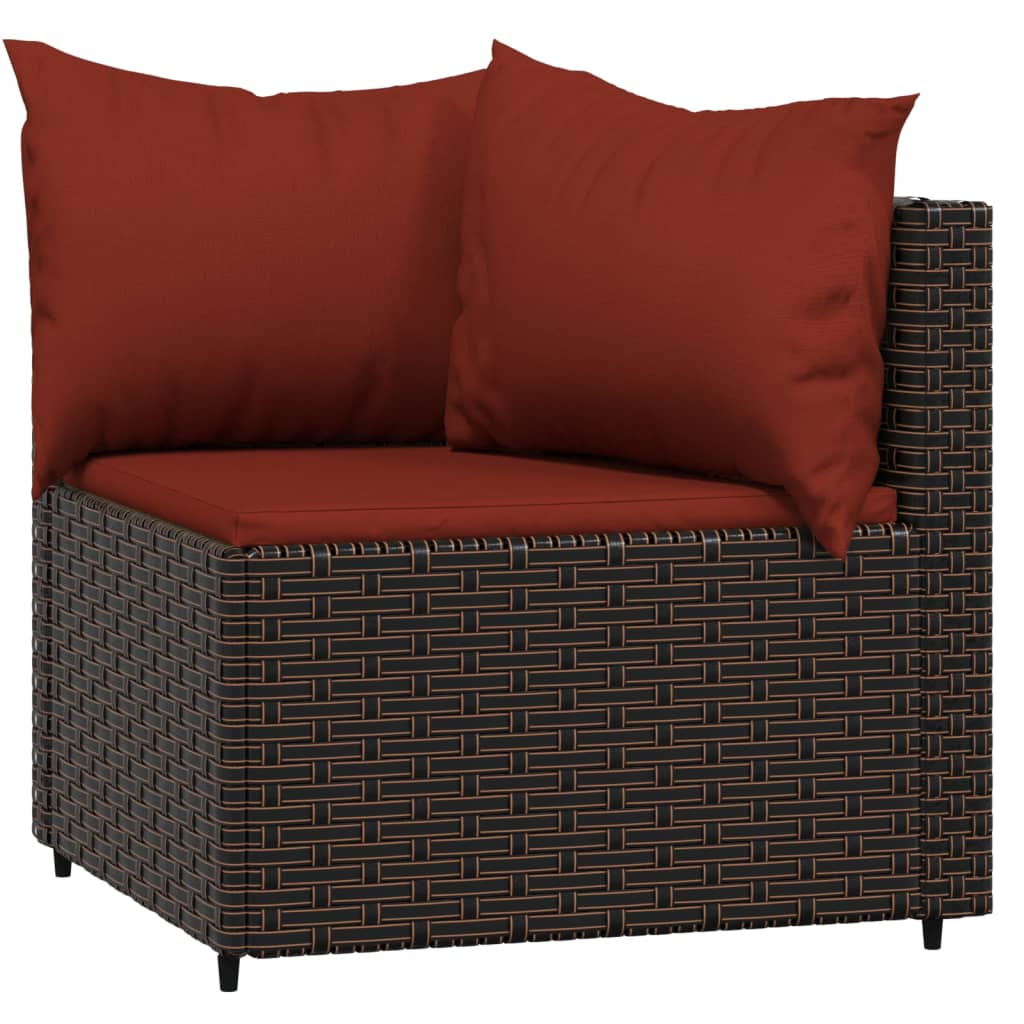 3-delige Loungeset met kussens poly rattan bruin is nu te koop bij PeponiXL, paradijselijk wonen!