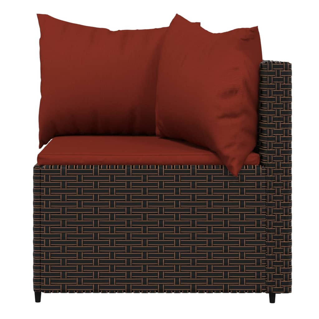 3-delige Loungeset met kussens poly rattan bruin is nu te koop bij PeponiXL, paradijselijk wonen!