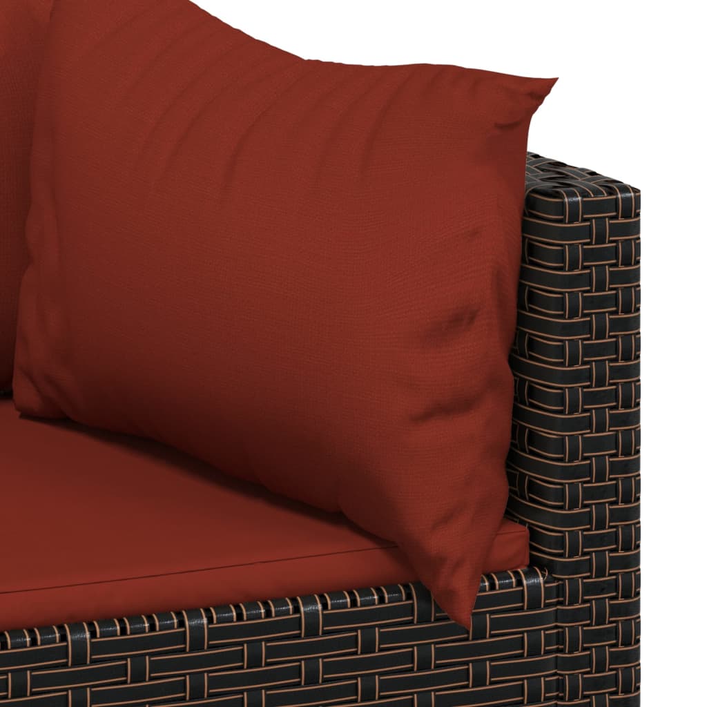 3-delige Loungeset met kussens poly rattan bruin is nu te koop bij PeponiXL, paradijselijk wonen!
