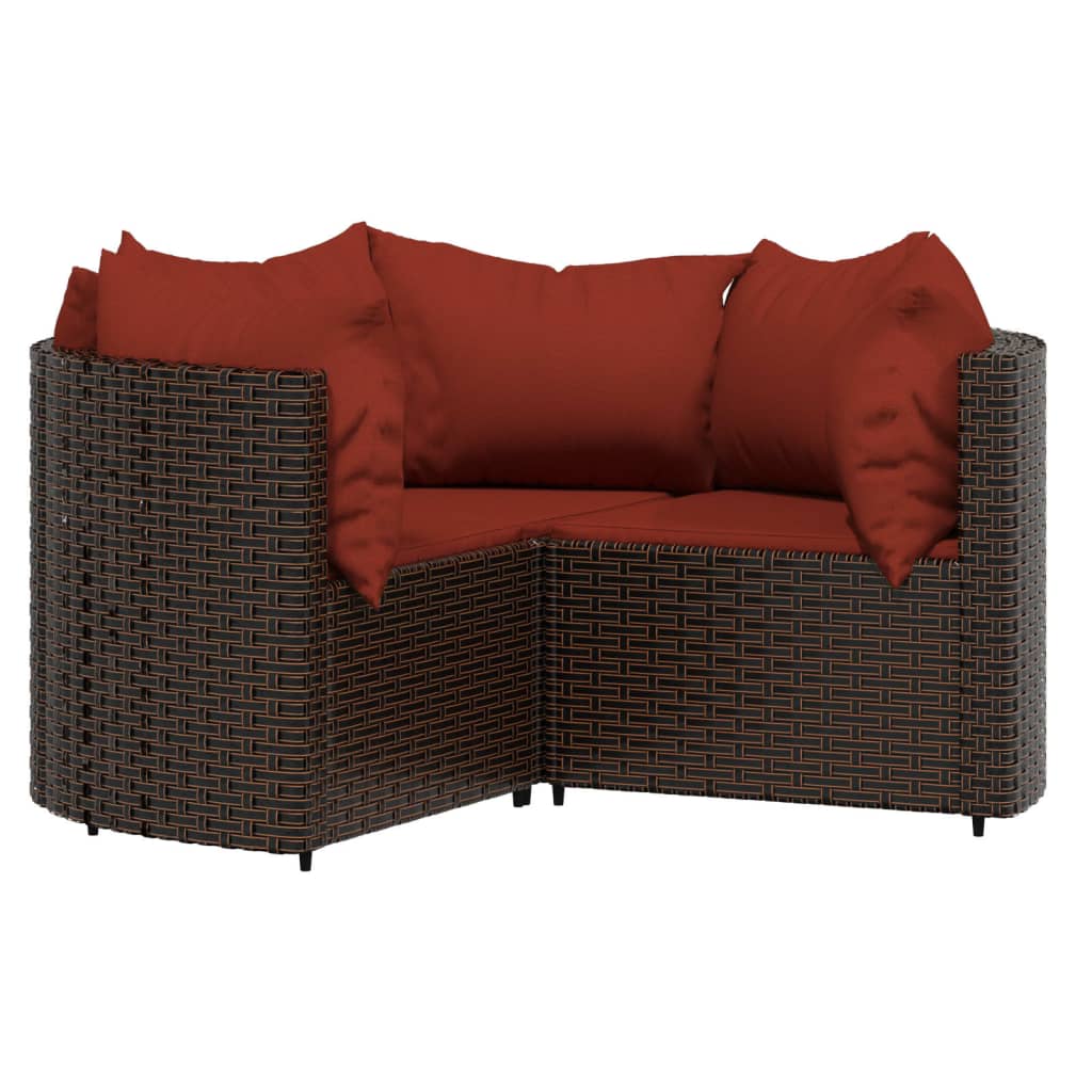 4-delige Loungeset met kussens poly rattan bruin is nu te koop bij PeponiXL, paradijselijk wonen!