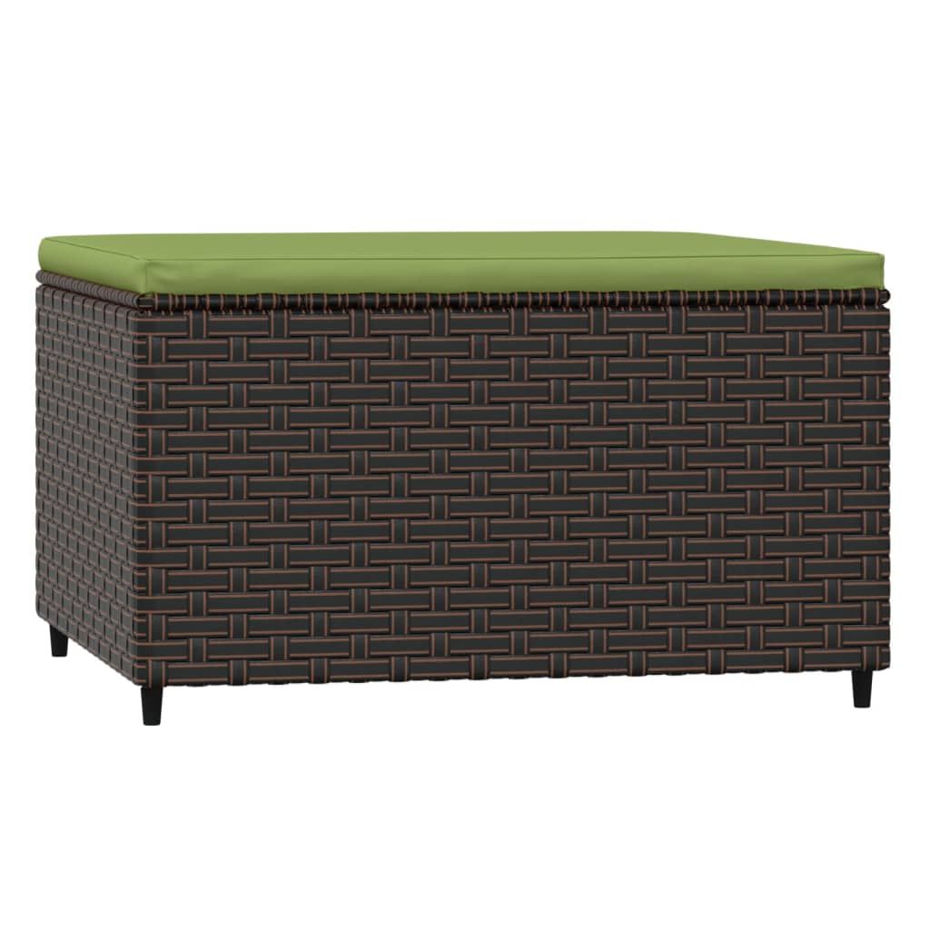 Voetensteunen 2 st met kussens poly rattan bruin is nu te koop bij PeponiXL, paradijselijk wonen!