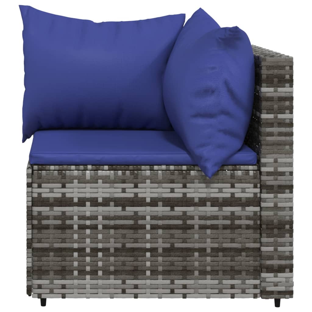 3-delige Loungeset met kussens poly rattan grijs is nu te koop bij PeponiXL, paradijselijk wonen!
