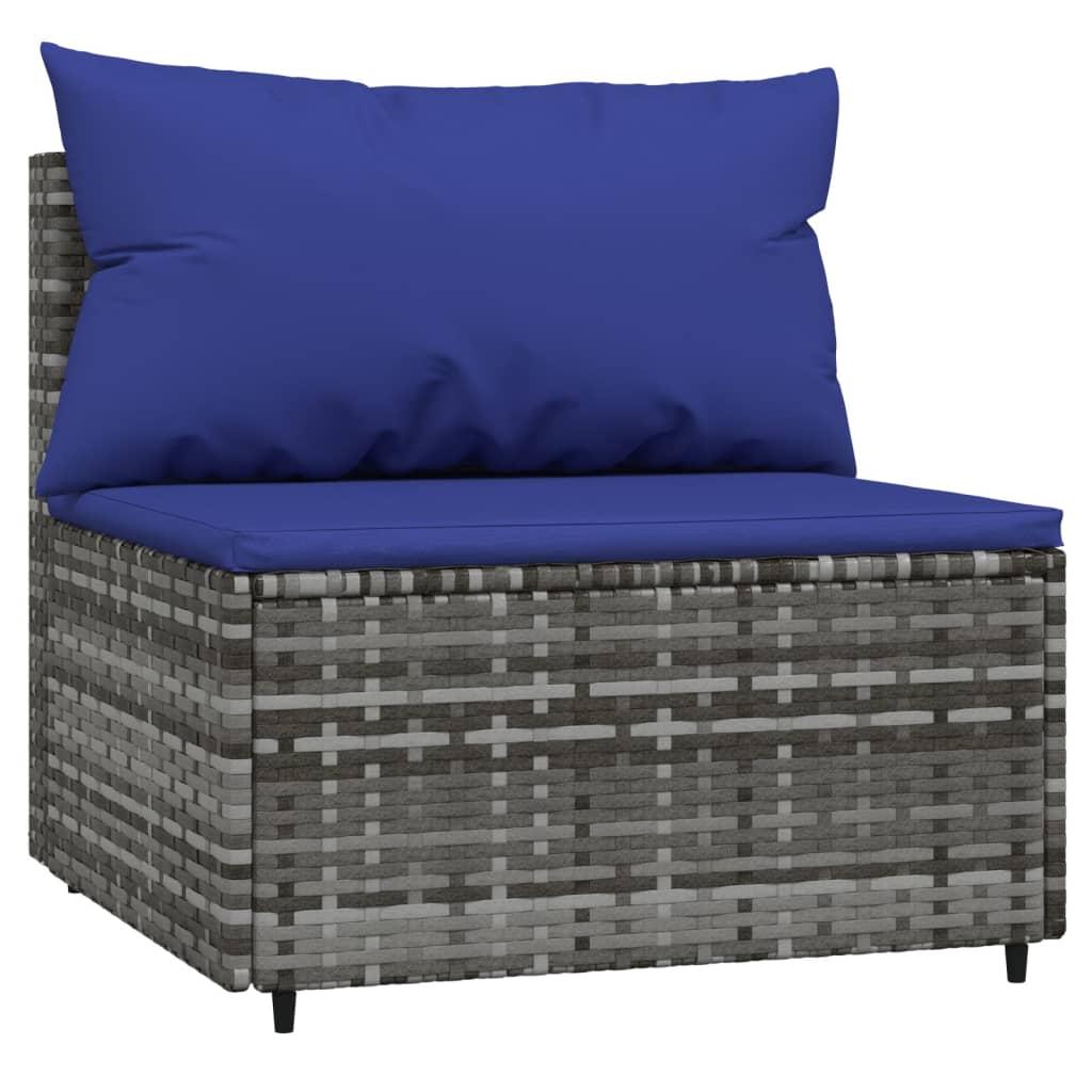 4-delige Loungeset met kussens poly rattan grijs is nu te koop bij PeponiXL, paradijselijk wonen!