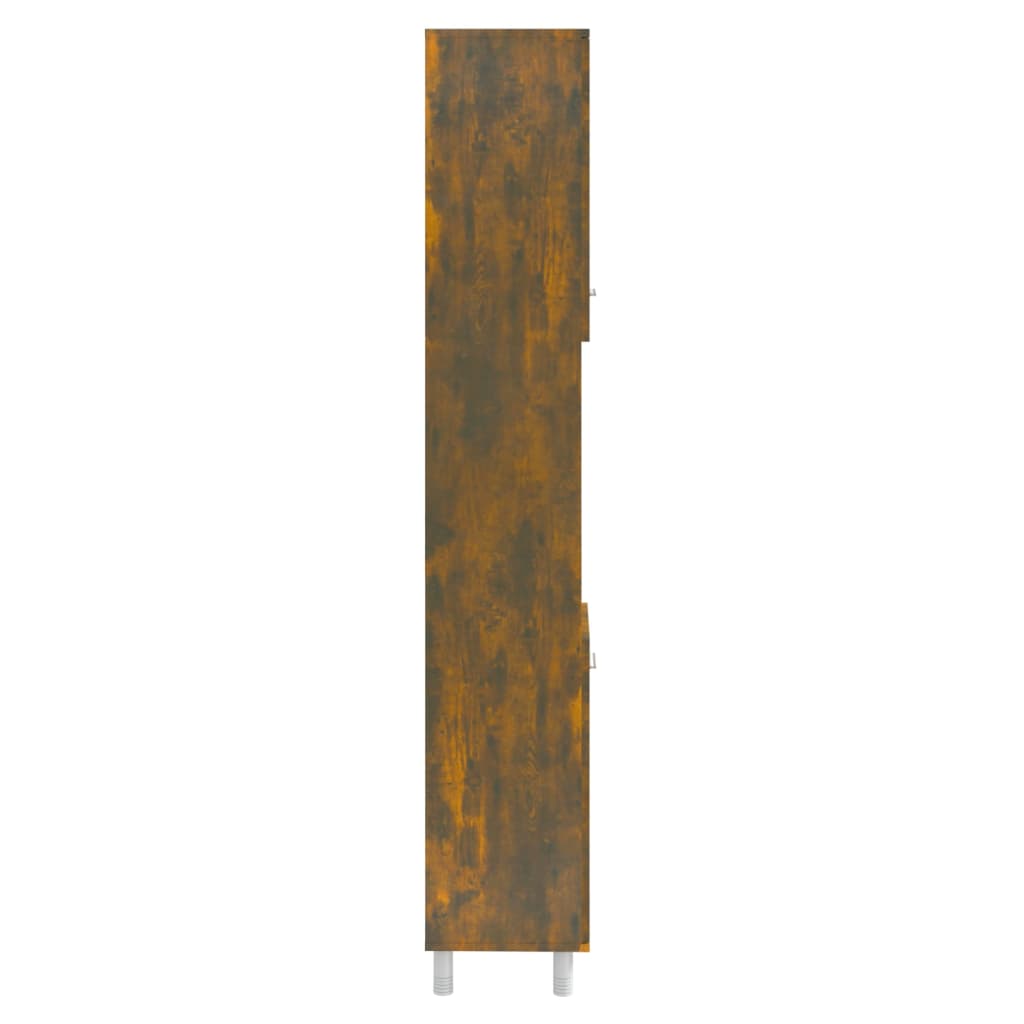 Badkamerkast 30x30x179 cm bewerkt hout gerookt eikenkleurig is nu te koop bij PeponiXL, paradijselijk wonen!