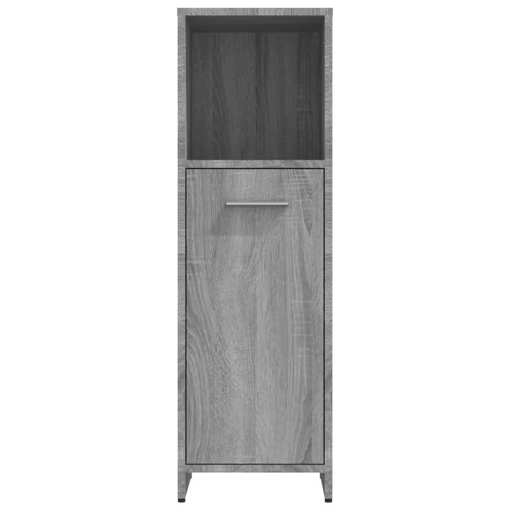Badkamerkast 30x30x95 cm bewerkt hout grijs sonoma eikenkleurig is nu te koop bij PeponiXL, paradijselijk wonen!