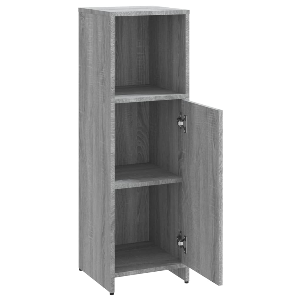 Badkamerkast 30x30x95 cm bewerkt hout grijs sonoma eikenkleurig is nu te koop bij PeponiXL, paradijselijk wonen!