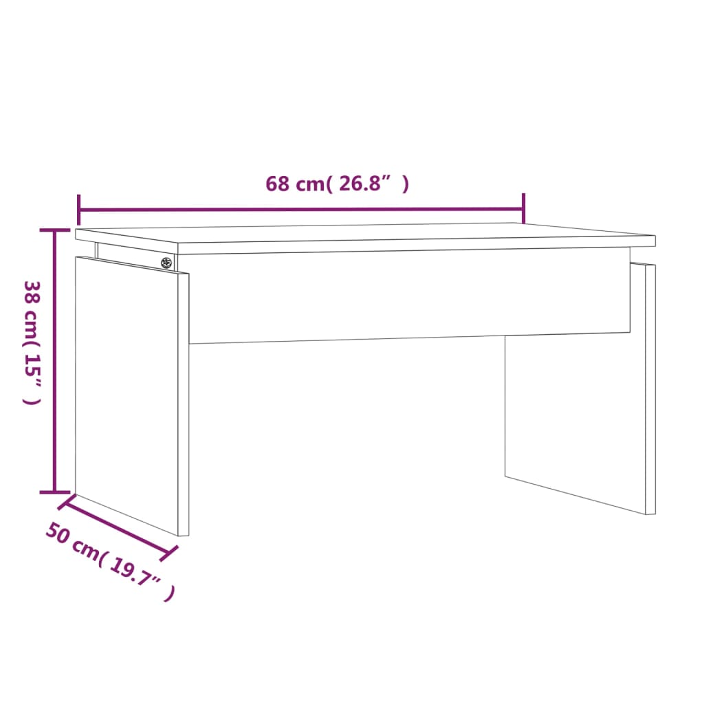 Salontafel 68x50x38 cm bewerkt hout gerookt eikenkleurig is nu te koop bij PeponiXL, paradijselijk wonen!