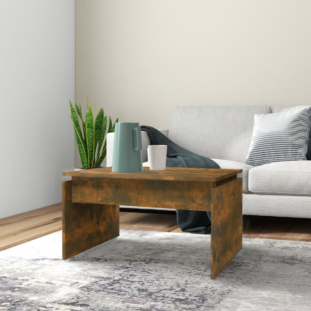 Salontafel 68x50x38 cm bewerkt hout gerookt eikenkleurig is nu te koop bij PeponiXL, paradijselijk wonen!