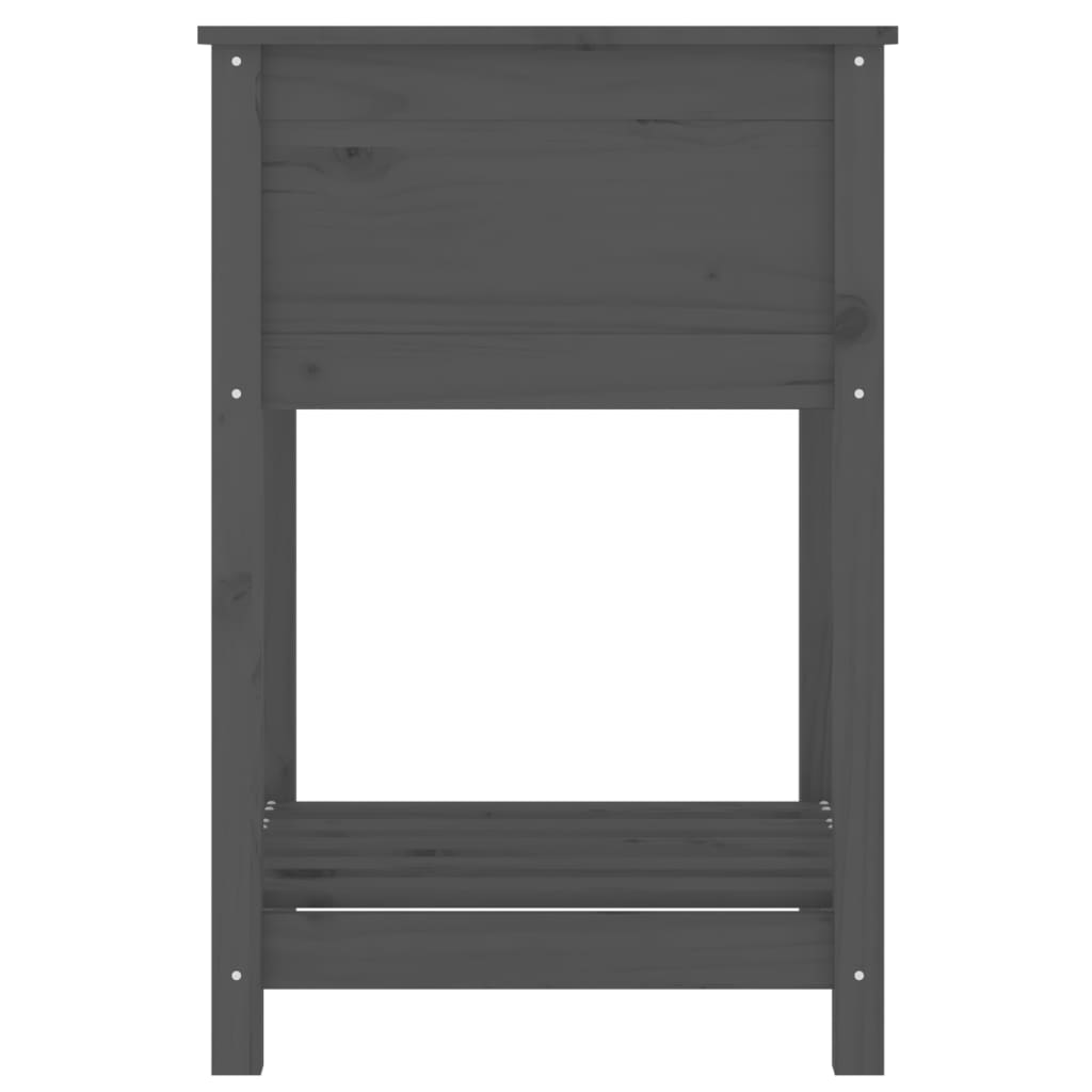 Plantenbak met schap 54x54x81 cm massief grenenhout grijs is nu te koop bij PeponiXL, paradijselijk wonen!