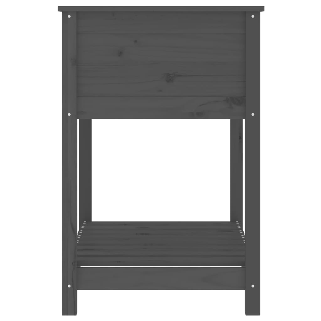 Plantenbak met schap 82,5x54x81 cm massief grenenhout grijs is nu te koop bij PeponiXL, paradijselijk wonen!