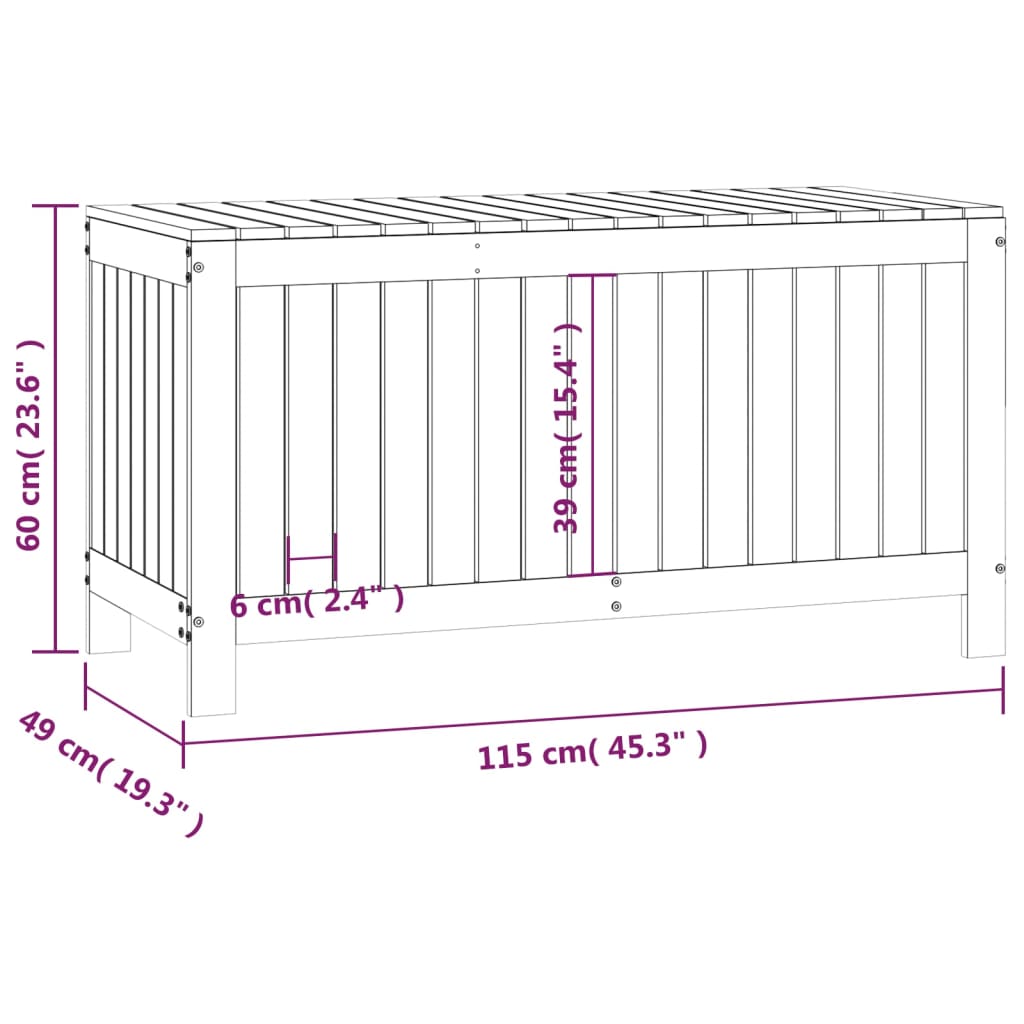 Tuinbox 115x49x60 cm massief grenenhout grijs is nu te koop bij PeponiXL, paradijselijk wonen!