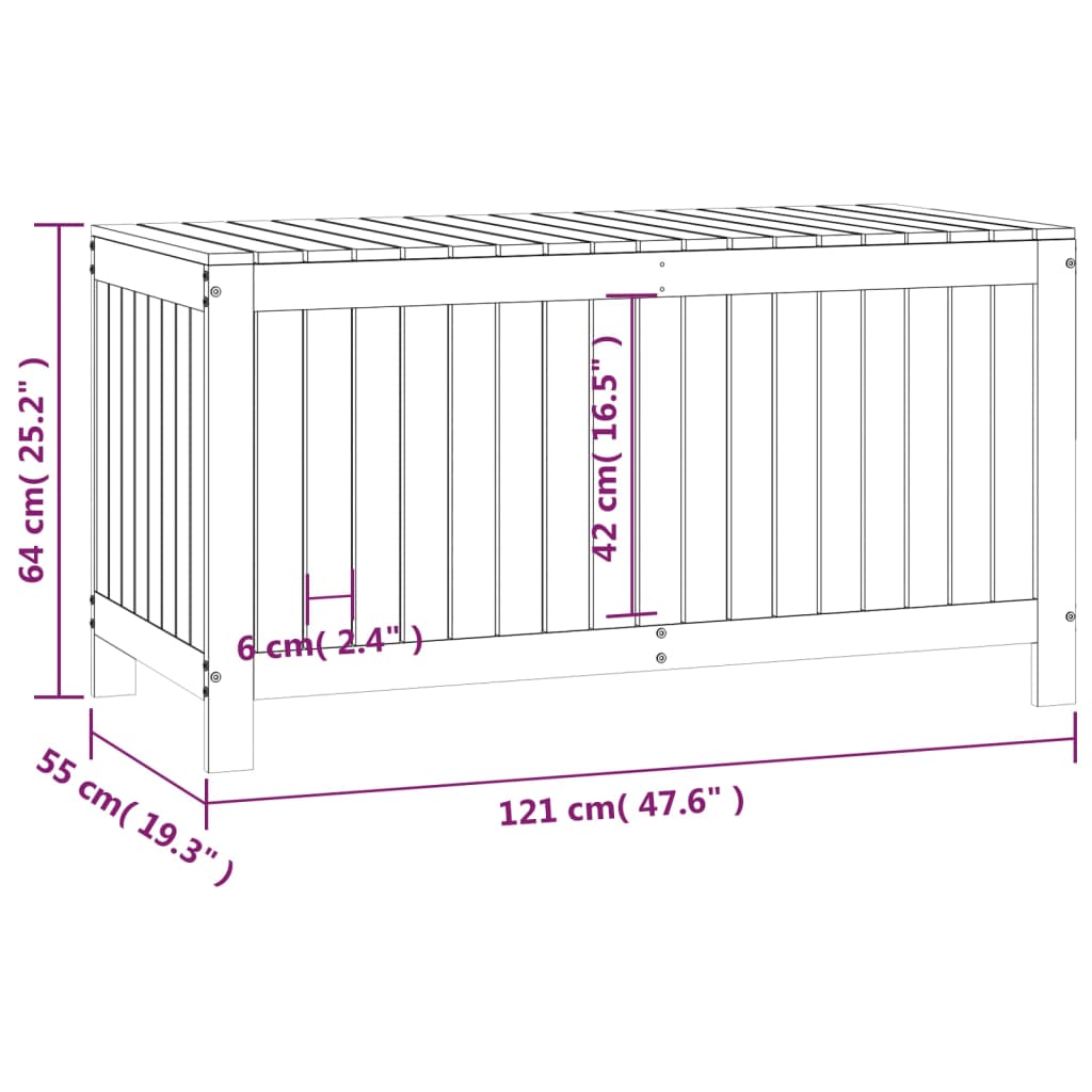 Tuinbox 121x55x64 cm massief grenenhout wit is nu te koop bij PeponiXL, paradijselijk wonen!