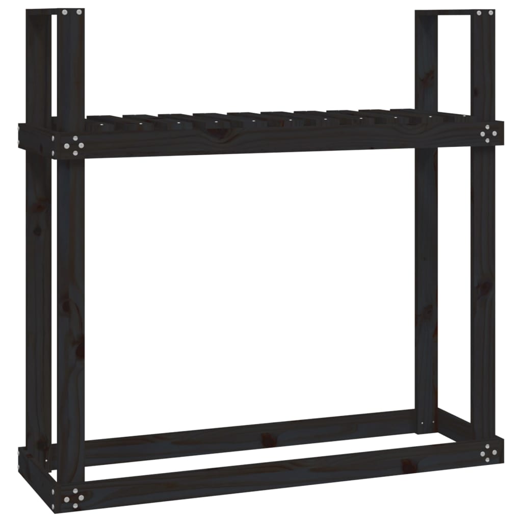 Haardhoutrek 110x35x108,5 cm massief grenenhout zwart is nu te koop bij PeponiXL, paradijselijk wonen!