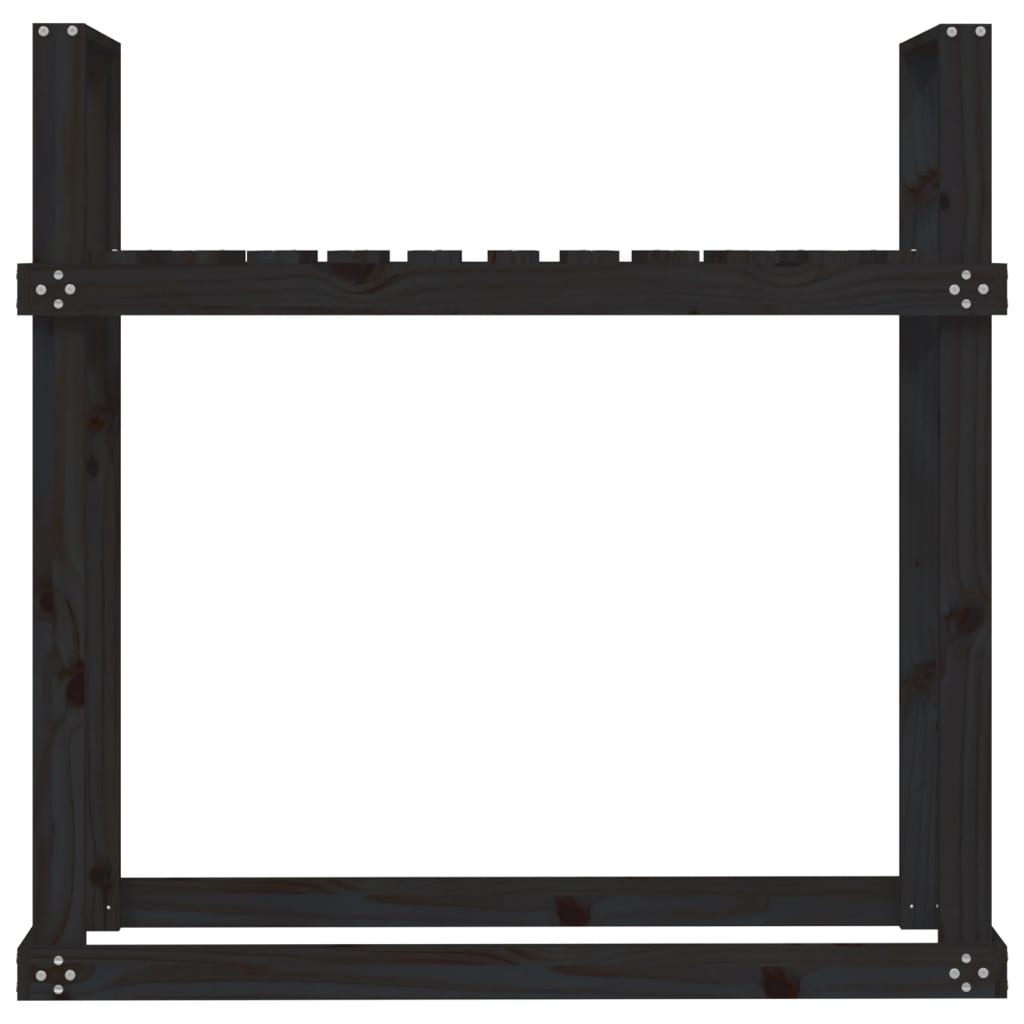 Haardhoutrek 110x35x108,5 cm massief grenenhout zwart is nu te koop bij PeponiXL, paradijselijk wonen!