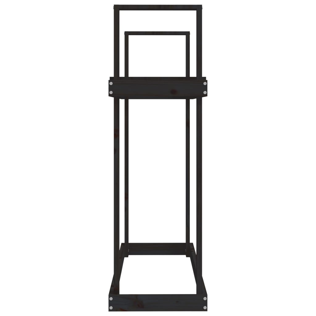 Haardhoutrek 110x35x108,5 cm massief grenenhout zwart is nu te koop bij PeponiXL, paradijselijk wonen!