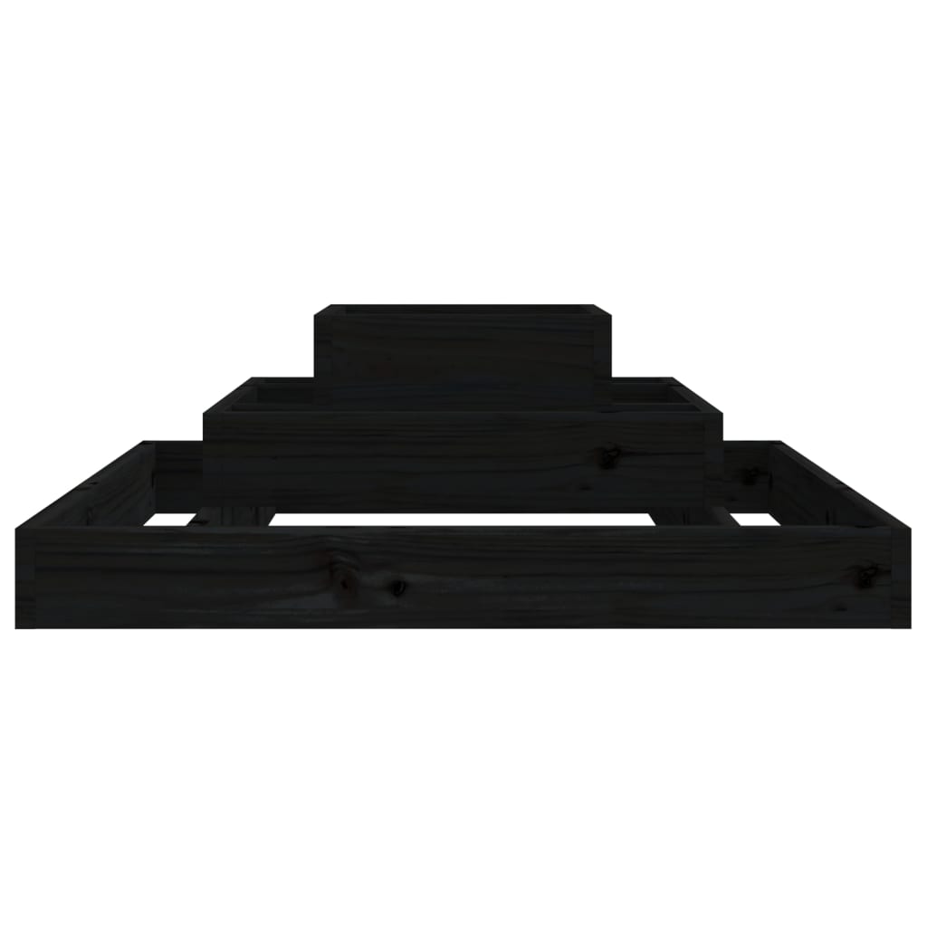 Plantenbak 80x80x27 cm massief grenenhout zwart is nu te koop bij PeponiXL, paradijselijk wonen!