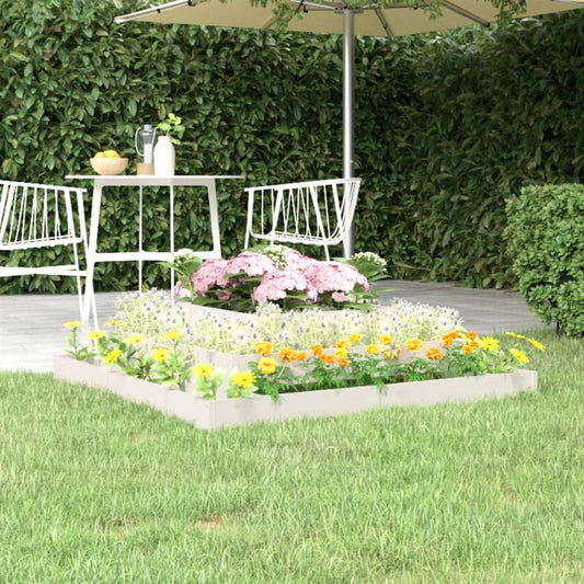 Plantenbak 110x110x27 cm massief grenenhout wit is nu te koop bij PeponiXL, paradijselijk wonen!