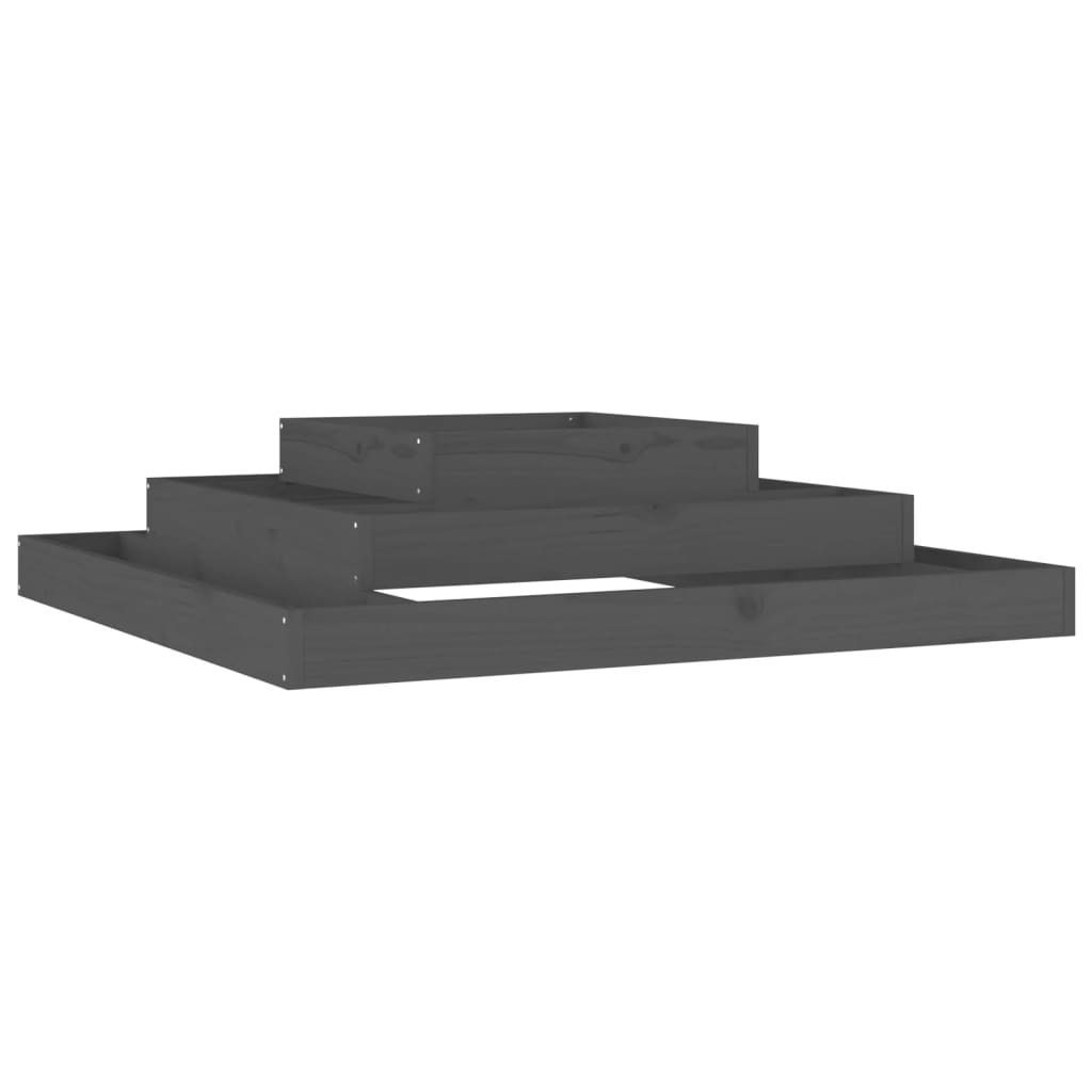 Plantenbak 110x110x27 cm massief grenenhout grijs is nu te koop bij PeponiXL, paradijselijk wonen!