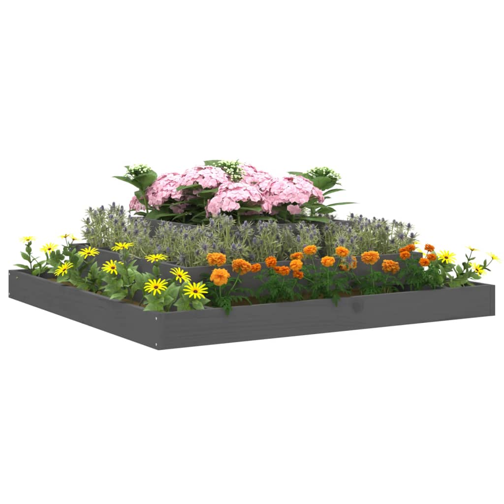 Plantenbak 110x110x27 cm massief grenenhout grijs is nu te koop bij PeponiXL, paradijselijk wonen!