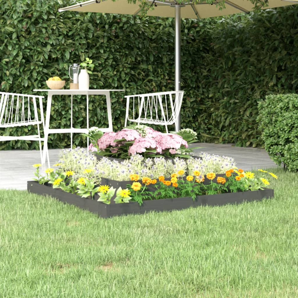 Plantenbak 110x110x27 cm massief grenenhout grijs is nu te koop bij PeponiXL, paradijselijk wonen!
