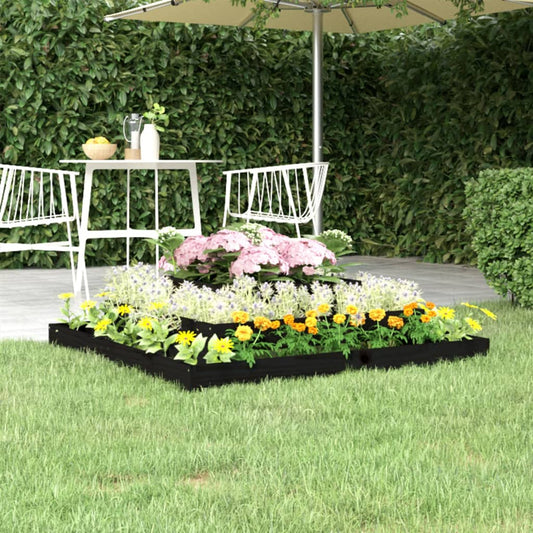 Plantenbak 110x110x27 cm massief grenenhout zwart is nu te koop bij PeponiXL, paradijselijk wonen!
