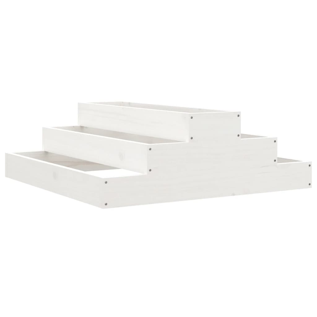 Plantenbak 80x80x27 cm massief grenenhout wit is nu te koop bij PeponiXL, paradijselijk wonen!