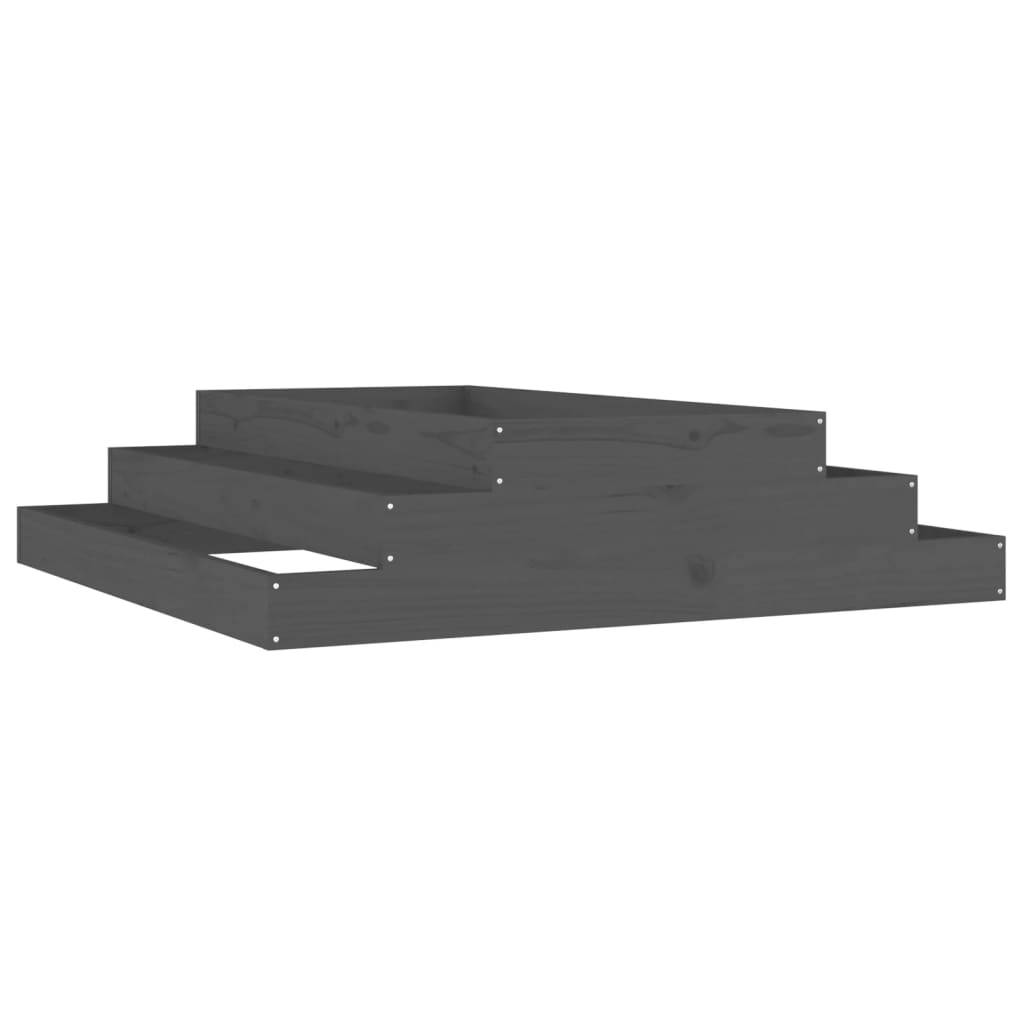 Plantenbak 110x110x27 cm massief grenenhout grijs is nu te koop bij PeponiXL, paradijselijk wonen!