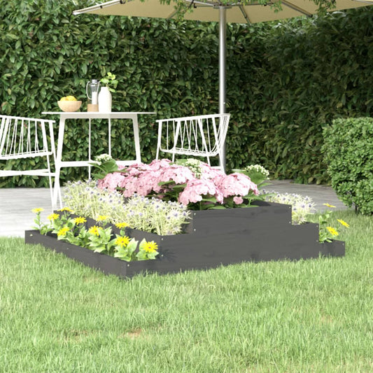 Plantenbak 110x110x27 cm massief grenenhout grijs is nu te koop bij PeponiXL, paradijselijk wonen!