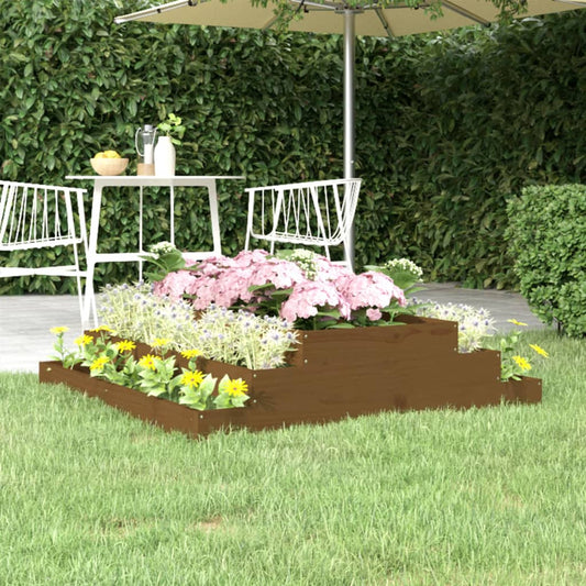 Plantenbak 110x110x27 cm massief grenenhout honingbruin is nu te koop bij PeponiXL, paradijselijk wonen!