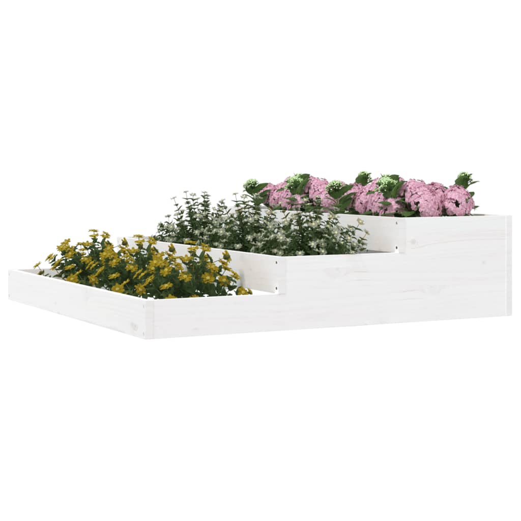 Plantenbak 107x107x27 cm massief grenenhout wit is nu te koop bij PeponiXL, paradijselijk wonen!