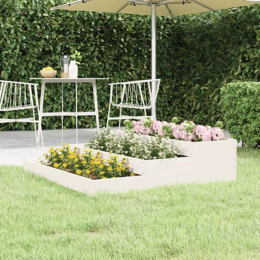 Plantenbak 107x107x27 cm massief grenenhout wit is nu te koop bij PeponiXL, paradijselijk wonen!