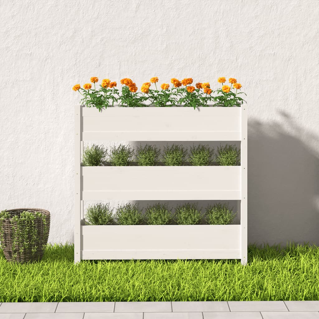 Plantenbak 112x25x104,5 cm massief grenenhout wit is nu te koop bij PeponiXL, paradijselijk wonen!