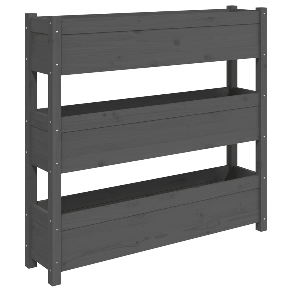 Plantenbak 112x25x104,5 cm massief grenenhout grijs is nu te koop bij PeponiXL, paradijselijk wonen!