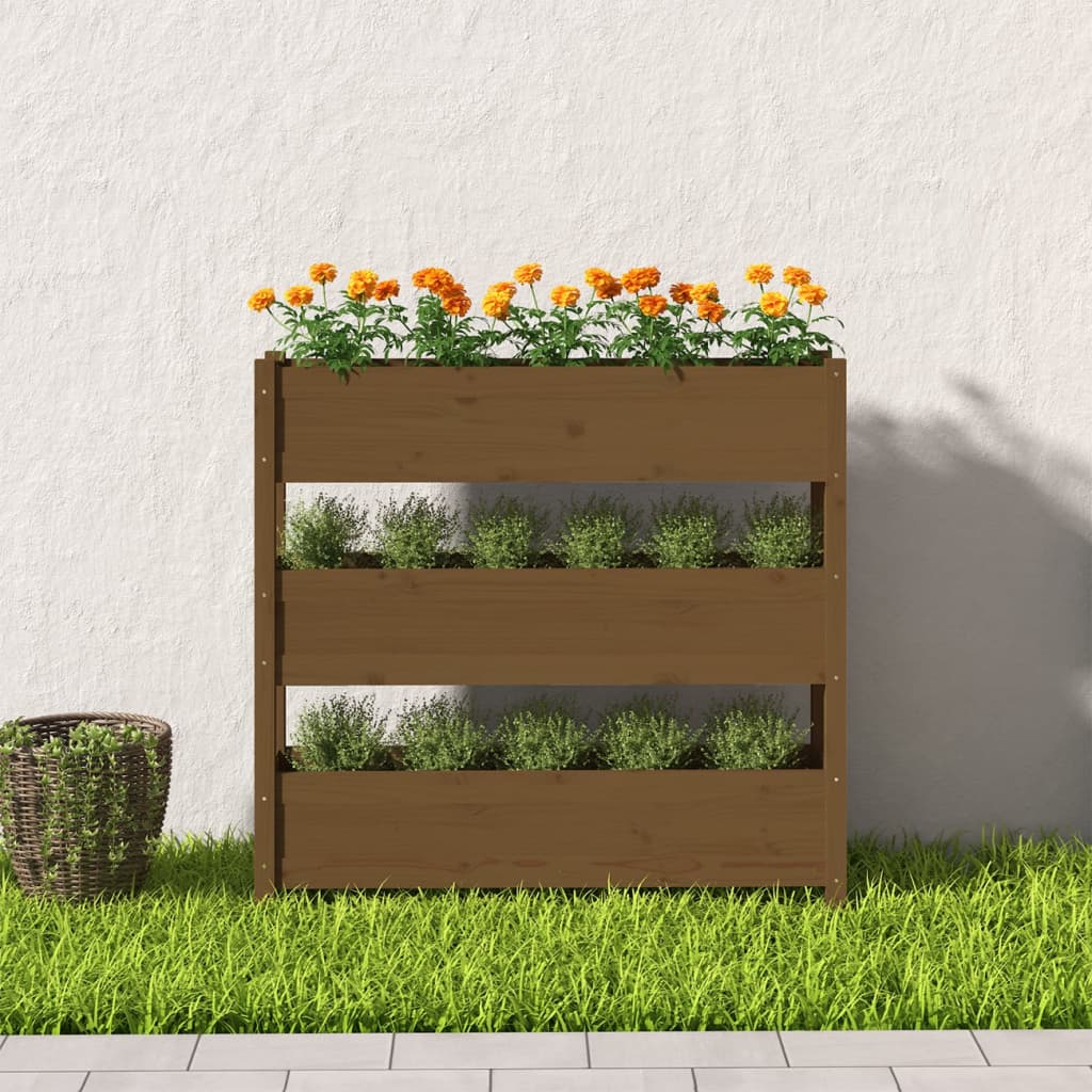 Plantenbak 112x25x104,5 cm massief grenenhout honingbruin is nu te koop bij PeponiXL, paradijselijk wonen!