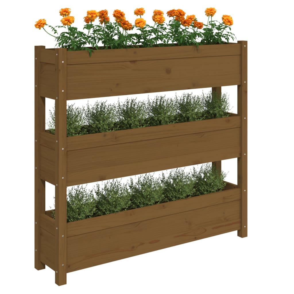Plantenbak 112x25x104,5 cm massief grenenhout honingbruin is nu te koop bij PeponiXL, paradijselijk wonen!