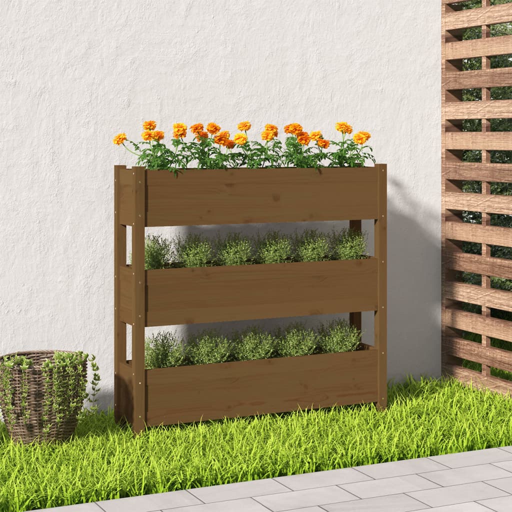 Plantenbak 112x25x104,5 cm massief grenenhout honingbruin is nu te koop bij PeponiXL, paradijselijk wonen!