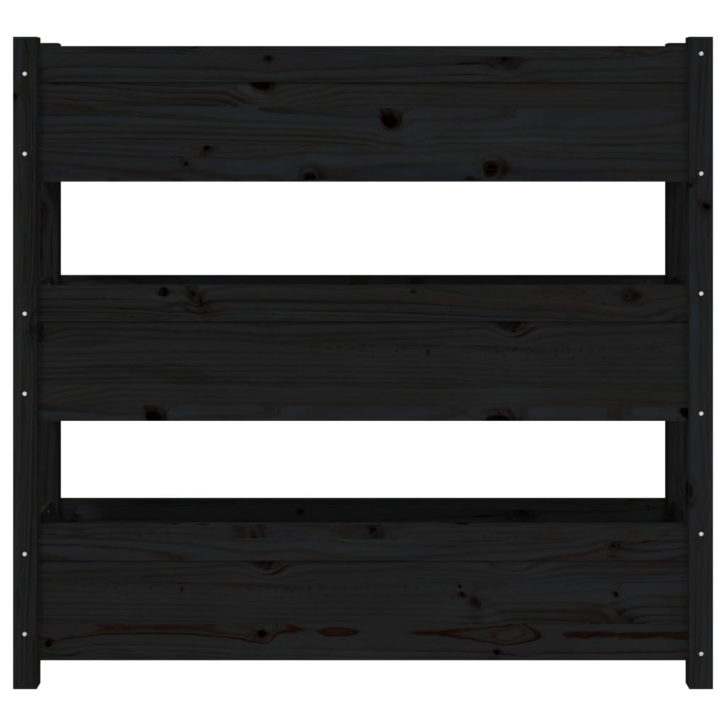 Plantenbak 112x25x104,5 cm massief grenenhout zwart is nu te koop bij PeponiXL, paradijselijk wonen!